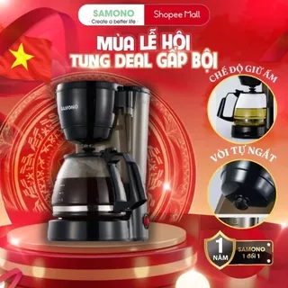 Samono Máy pha cà phê/trà 750ml, chức năng giữ nhiệt, vòi tự ngắt chống rò rỉ, hộp chứa có thể tháo rời