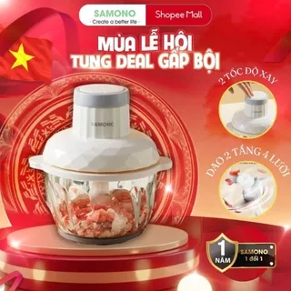 Máy xay thịt Samono đa năng 2L công suất 350W, cối thủy tinh, 4 lưỡi dao xay thép không gỉ SW-C300/SW-069S