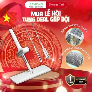 SAMONO Cây Lau Nhà Tự Vắt Thông Minh Bonbox BCT701 Đầu Xoay 360 Độ Linh Hoạt, Chổi Lau Nhà Tự Vắt Lau Sạch Mọi Góc