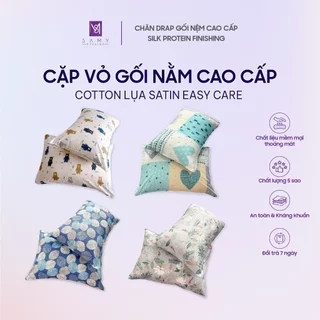 Cặp Vỏ Gối Nằm Cotton Lụa Satin Hoa Văn Cao Cấp SAMY BEDDING Mềm Mại Thoáng Mát