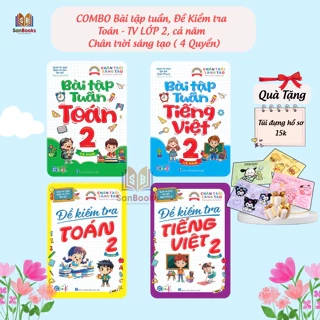 Combo Bài tập Tuần, Đề kiểm tra Toán và Tiếng việt Lớp 2 - Chân trời Sáng tạo, cả năm học  (4 cuốn)