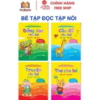Sách - Combo Thơ - Truyện - Đồng Dao - Câu Đố Cho Bé Tập Nói, Tập Đọc - Kèm File Đọc (4 Cuốn) - Sanbooks