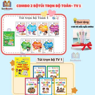 Sách - Túi Trọn Bộ Toán và Tiếng Việt Lớp 1- Học chuyên sâu Học đâu chắc đấy - (14 quyển), Qbooks