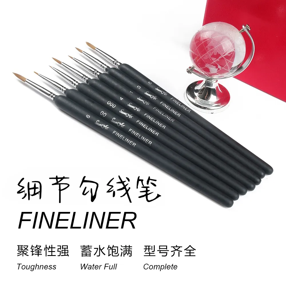 Ảnh 1 Cọ Sơn Móng Tay Cán Gỗ Và Kim Loại Watercolor nail polish brush details brush 1