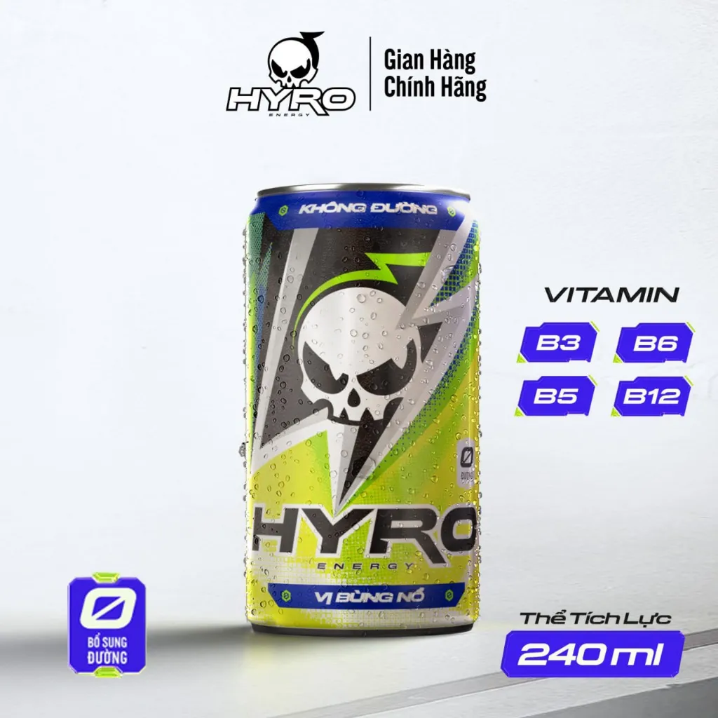 Ảnh 1 lon nước tăng lực Hyro không bổ sung đường 4