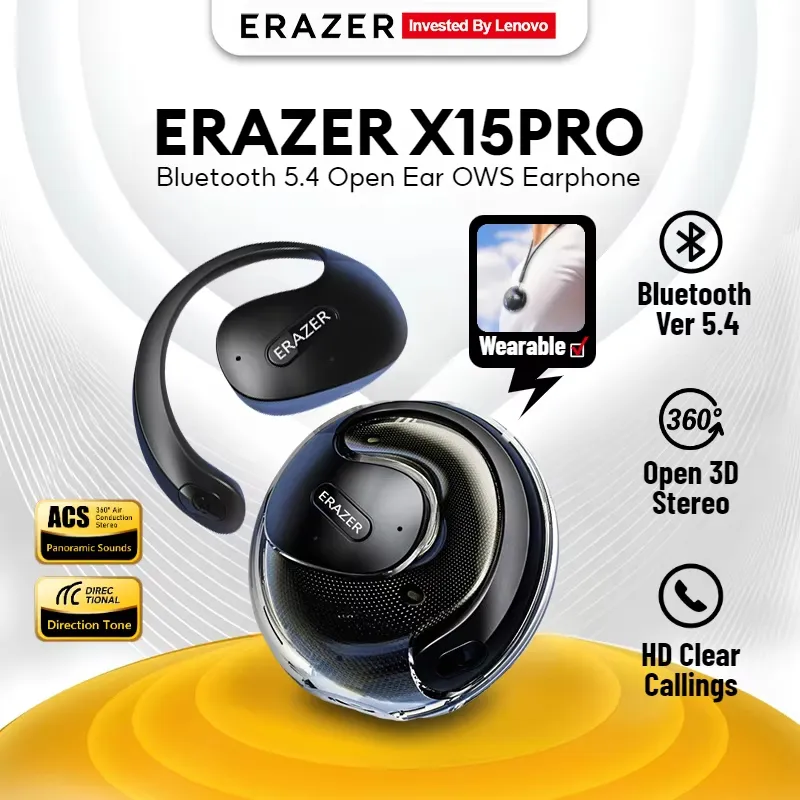 Ảnh 100% ori Lenovo ERAZER X15 pro Tai Nghe Chơi Thể thao Kết Nối bluetooth 5.4 hifi Âm Thanh Sống Động Chất Lượng Cao 1