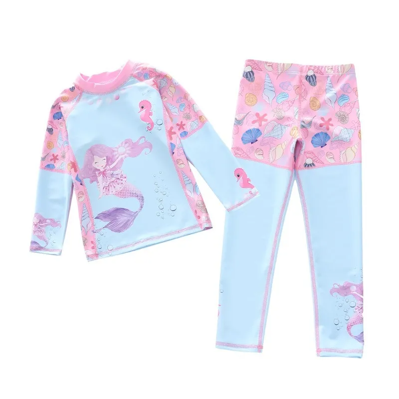 Ảnh 11-35kg Bộ Bơi Bé Gái Đi Biển Áo Dài Tay Quần Dài Đi Bơi Du Lịch Hoạ Tiết Xinh Xắn Dễ Thương P2415 1