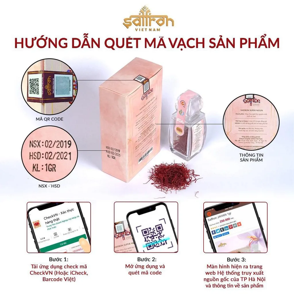 Ảnh 1gr Nhụy Hoa Nghệ Tây Saffron Jahan loại sợi Supper Negin 2