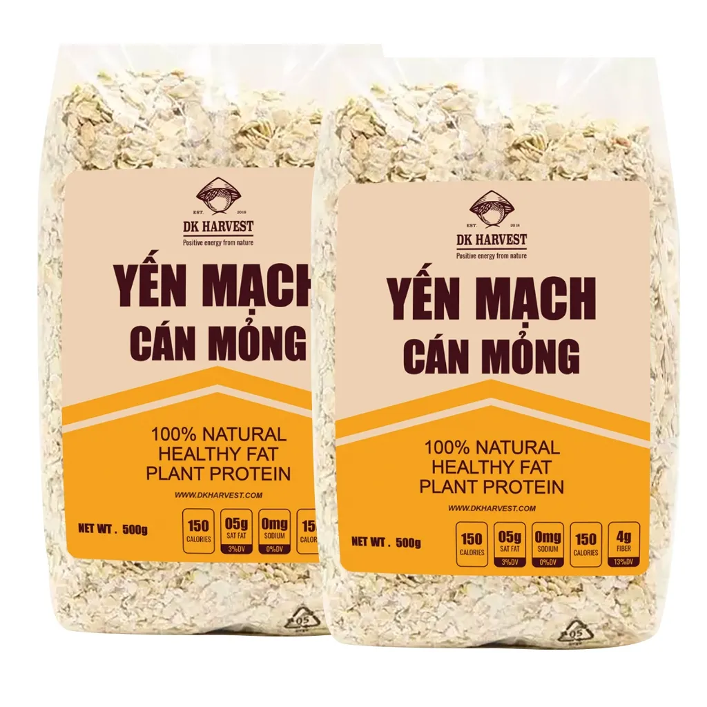 Ảnh 1kg Yến Mạch Cán Dẹt 0.9mm - DK Harvest Nhập Khẩu Úc | Ngũ Cốc Dinh Dưỡng, Hỗ Trợ Giảm Cân 1