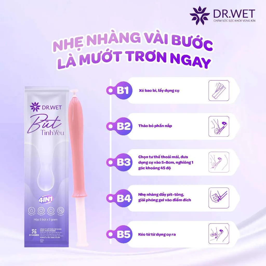 Ảnh 2 Hộp Bút Tình Yêu Dr.Wet Hỗ Trợ Tạo Độ Ẩm Tự Nhiên, Bôi Trơn, Giảm Khô Hạn Cho Phụ Nữ (Hộp 5 Bút) 2