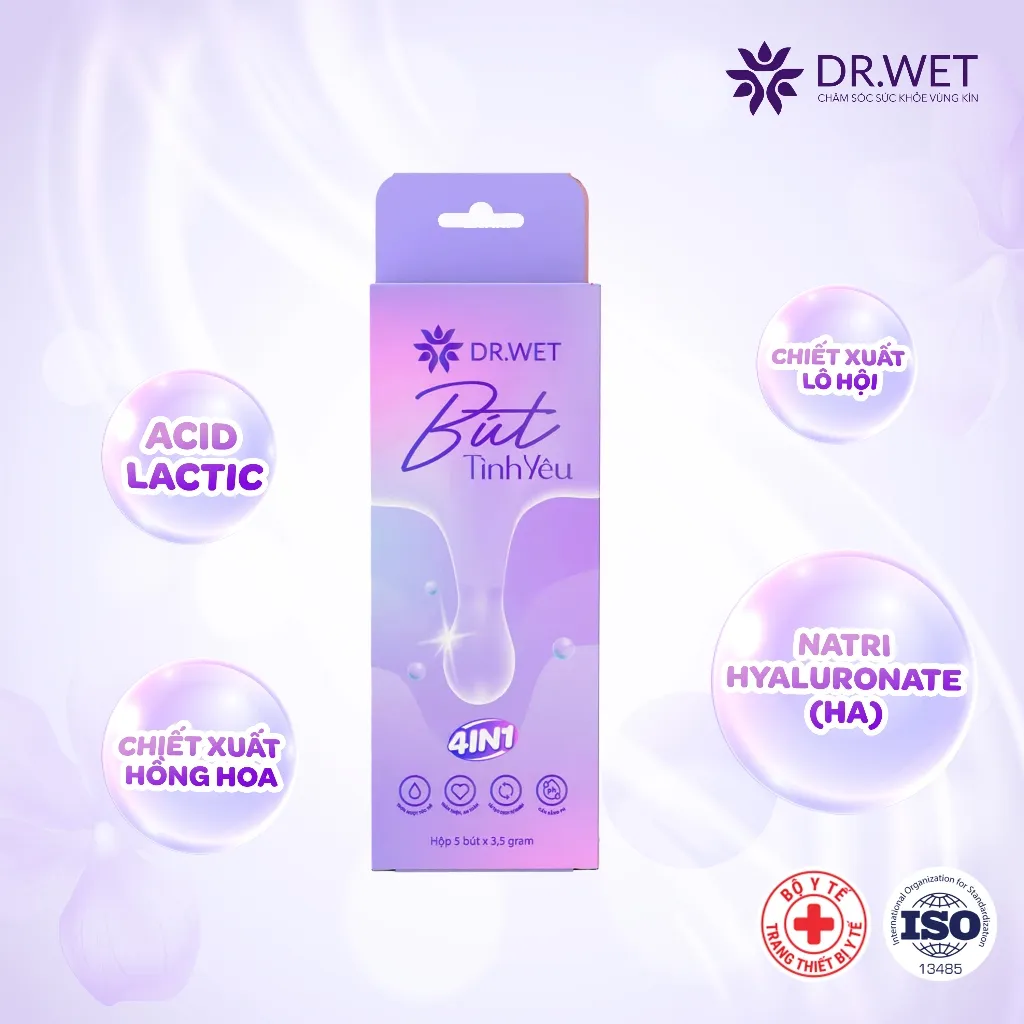Ảnh 2 Hộp Bút Tình Yêu Dr.Wet Hỗ Trợ Tạo Độ Ẩm Tự Nhiên, Bôi Trơn, Giảm Khô Hạn Cho Phụ Nữ (Hộp 5 Bút) 3