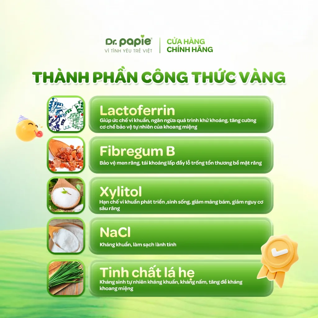 Ảnh 2 Hộp Gạc Chống Sún Răng DR.PAPIE 1+ Tiêu Chuẩn 5SAO, Làm Sạch Khoang Miệng Cho Bé Từ 1 Tuổi  - 30Gói/Hộp x 2 4