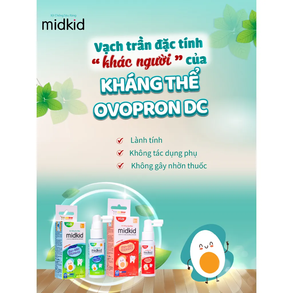 Ảnh 2 hộp Xịt chống sâu răng Midkid vị Nho và Táo cho bé từ 1 tuổi - Tặng Bàn chải U hình thú ngẫu nhiên + Sticker 4