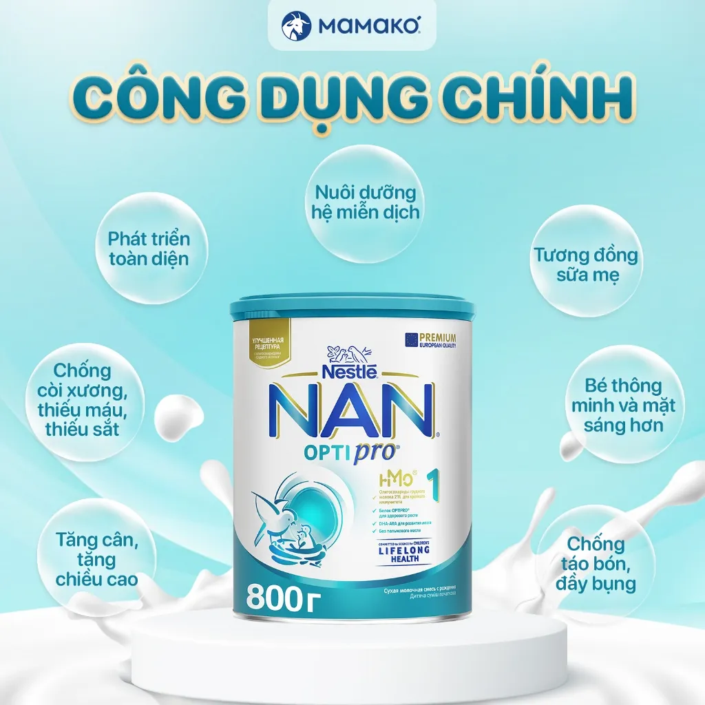 Ảnh 2 THÙNG Lon Sữa Nan Nga HMO Optipro số 1 Mamako Bổ Sung Dinh Dưỡng Cho Bé 0-6M Hộp 800g 1