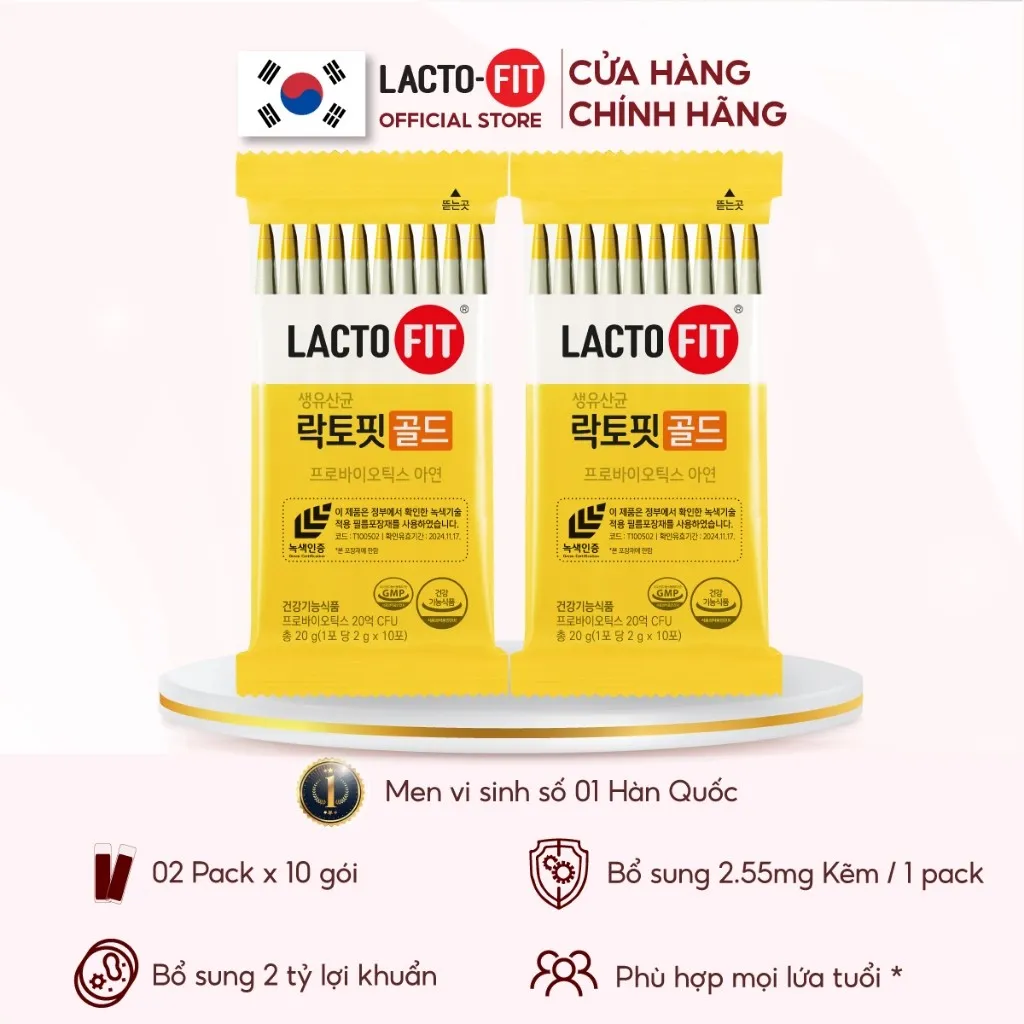 Ảnh 20 Gói Men Vi Sinh LACTO-FIT GOLD Bổ Sung Lợi Khuẩn Cải Thiện Đường Ruột Khỏe Mạnh (20 gói x 2g) 1