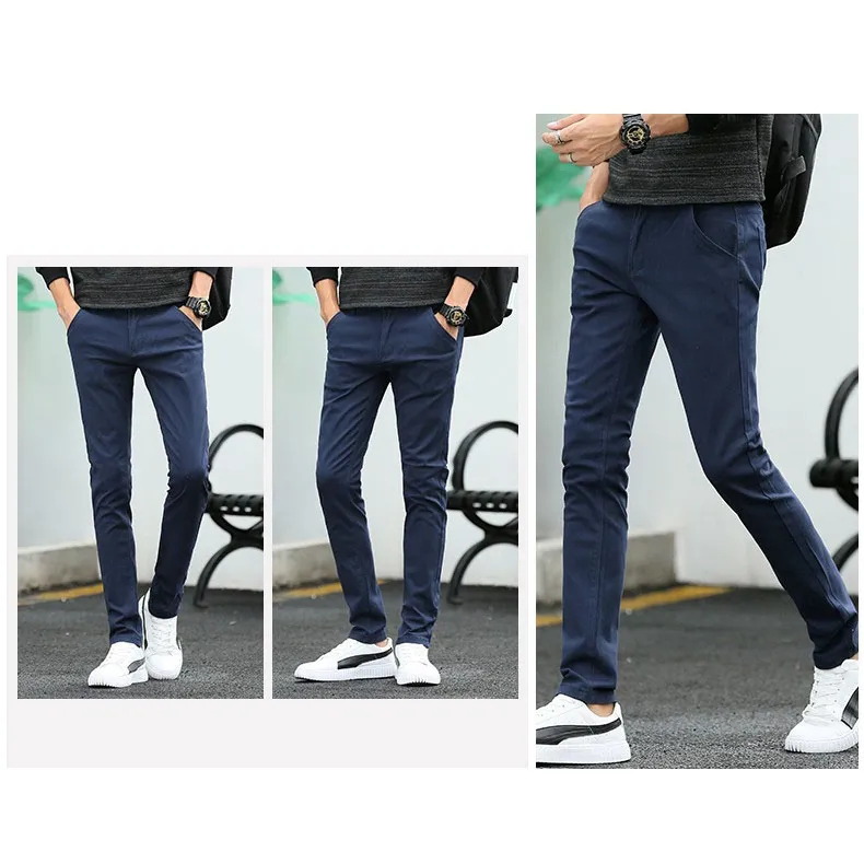 Ảnh 2020 Nam Slim Fit Seluar Slack Co Giãn Cotton Quần Thông Thường Chinos Cotton Co Giãn Quần Dài 4