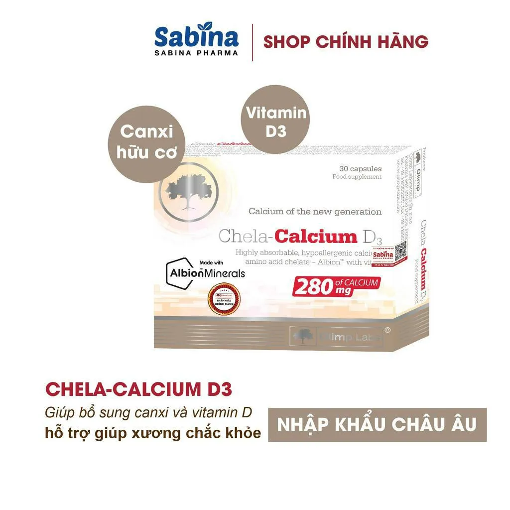 Ảnh 2H Canxi Chela Calcium D3 dạng canxi Chelate Albion - Thực phẩm bảo vệ sức khoẻ cho mẹ bầu và sau sinh 36.6g-Olimp Labs 3