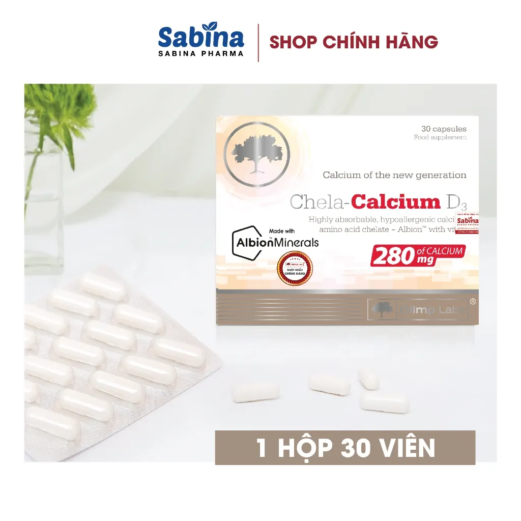 Ảnh 2H Canxi Chela Calcium D3 dạng canxi Chelate Albion - Thực phẩm bảo vệ sức khoẻ cho mẹ bầu và sau sinh 36.6g-Olimp Labs 4