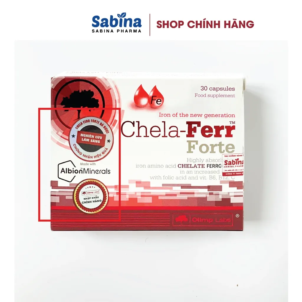 Ảnh 2H sắt Chela-Ferr® Forte (28mg)–Thực phẩm bảo vệ sức khoẻ dùng cho bà bầu, sau sinh và người thiếu máu.11,4g- Olimp Labs 2