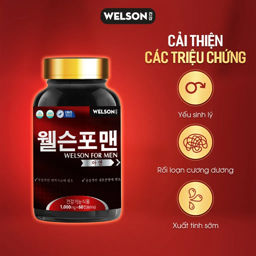 Ảnh [2Hộp] Thực phẩm bảo vệ sức khoẻ Viên Uống Hỗ Trợ Tăng Cường Sinh Lý Nam Welson For Men Hộp 60 Viên 4