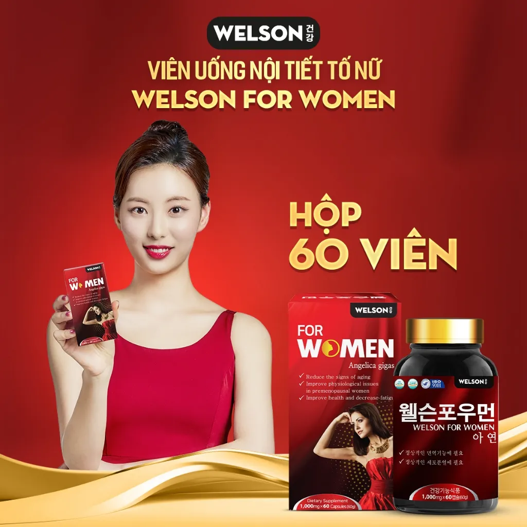 Ảnh [2Hộp] Thực phẩm bảo vệ sức khoẻ Viên uống Nội Tiết Tố Nữ Welson For Women Hỗ Trợ Cải Thiện Sinh Lý Nữ Hộp 60 Viên 2