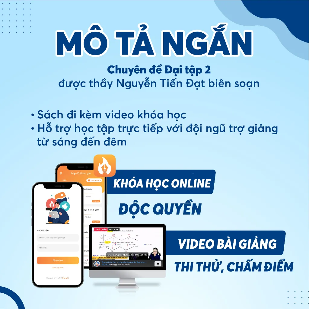 Ảnh 2K8: Sách Chinh Phục Từ A Đến Z Đạt Điểm Tối Đa Toán 11 Đại Tập 2 biên soạn bởi thầy Nguyễn Tiến Đạt 1