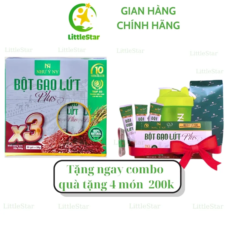Ảnh 3 Hộp Bột Gạo Lứt Plus X3 - Bột Gạo Lứt Giảm Cân Như Ý Ny - Giảm Cân - Lợi Sữa - Thay Thế Bữa Ăn 1