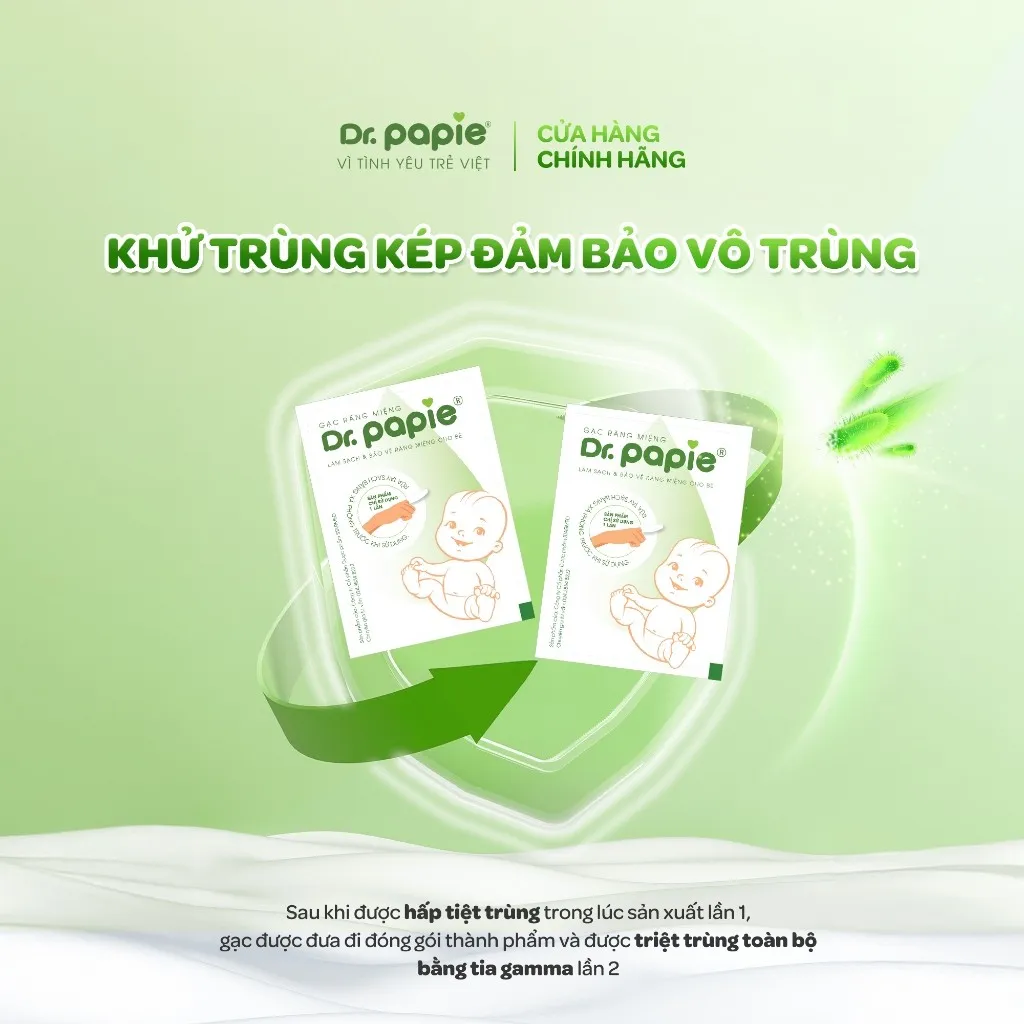 Ảnh 3 Hộp Gạc Rơ Lưỡi Dr.Papie Tiêu Chuẩn 5SAO, Làm Sạch Răng, Lưỡi, Nướu và Khoang Miệng Cho Bé - 30Gói/Hộp x 3 3