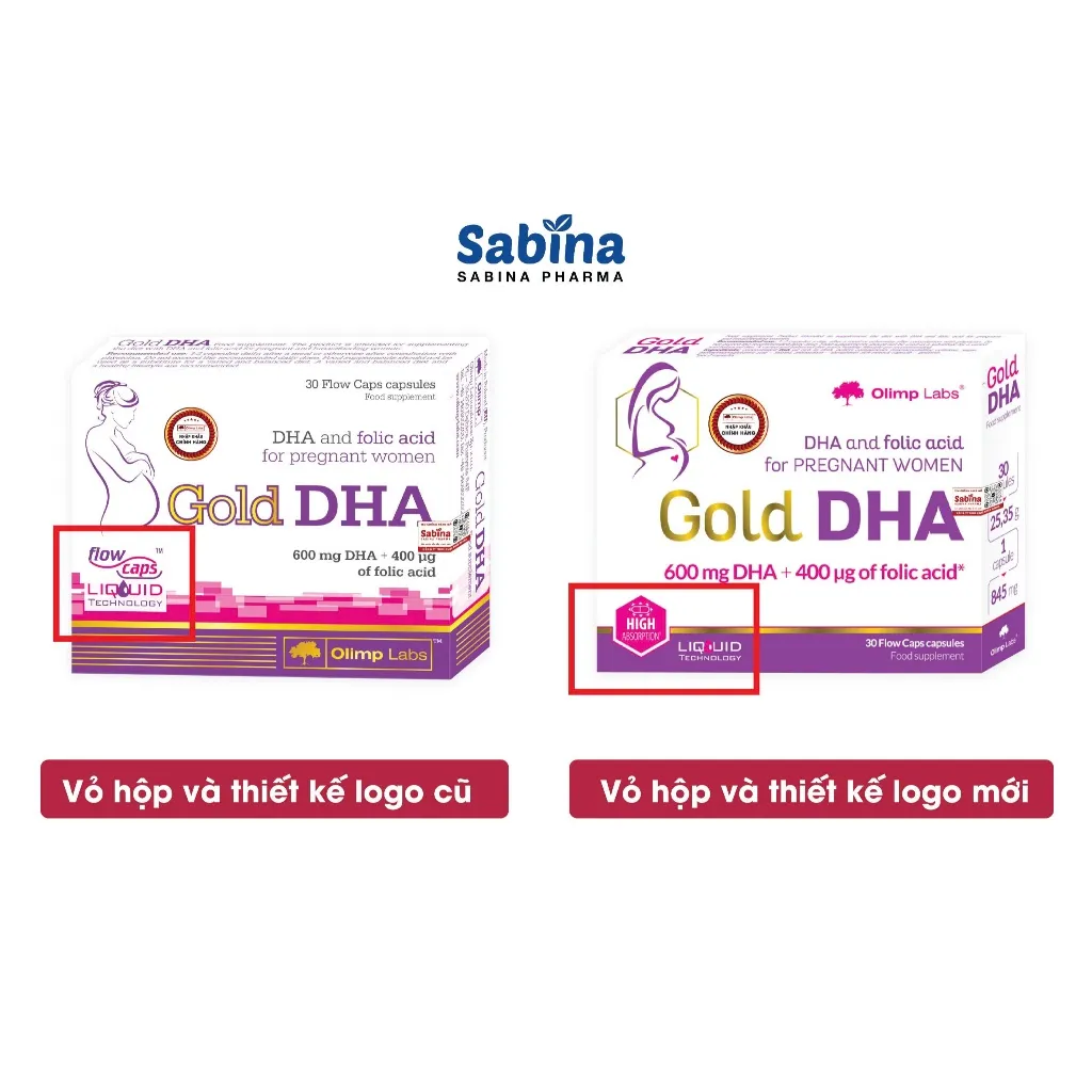 Ảnh 3 hộp Gold DHA - Thực phẩm bảo vệ sức khỏe giúp bổ sung DHA cho bà bầu và cho con bú 25,35g (Olimp Labs) 2