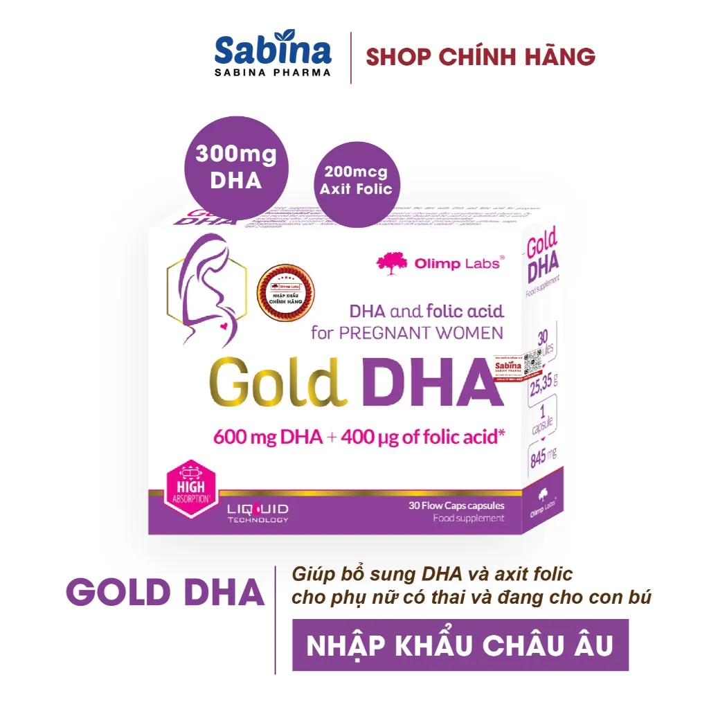 Ảnh 3 hộp Gold DHA - Thực phẩm bảo vệ sức khỏe giúp bổ sung DHA cho bà bầu và cho con bú 25,35g (Olimp Labs) 3