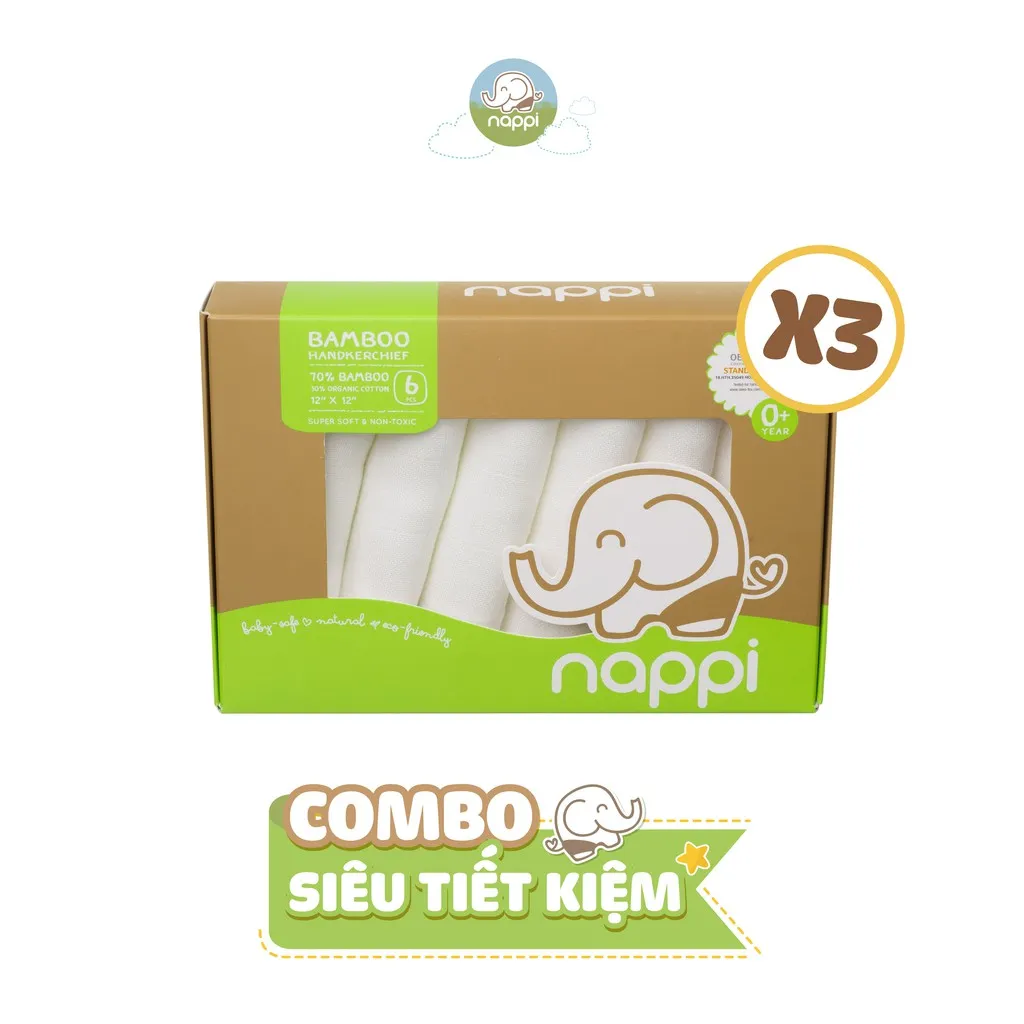 Ảnh 3 Hộp khăn sữa Nappi (6 chiếc/hộp) 1
