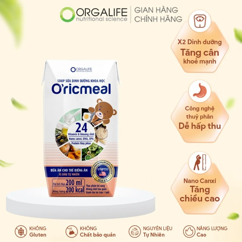 Ảnh 3 Hộp Soup sữa dinh dưỡng Oricmeal cho trẻ biếng ăn, giúp tăng cân, phát triển trí não 1