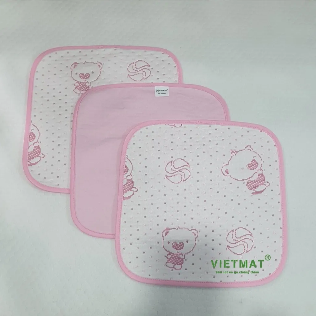 Review 3 Tấm Lót Chống Thấm Cho Bé Vietmat 30x30cm: Mềm Êm, Siêu Hút Nước, An Toàn Cho Da Bé