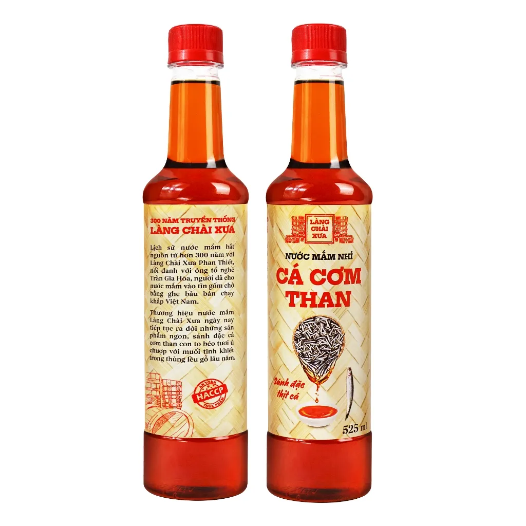 Ảnh 3 than - 3 vàng Nước Mắm Nhỉ Làng Chài Xưa Cá Cơm Than, Cá Cơm Ruột Đỏ 525ml/chai nhựa cao cấp 1