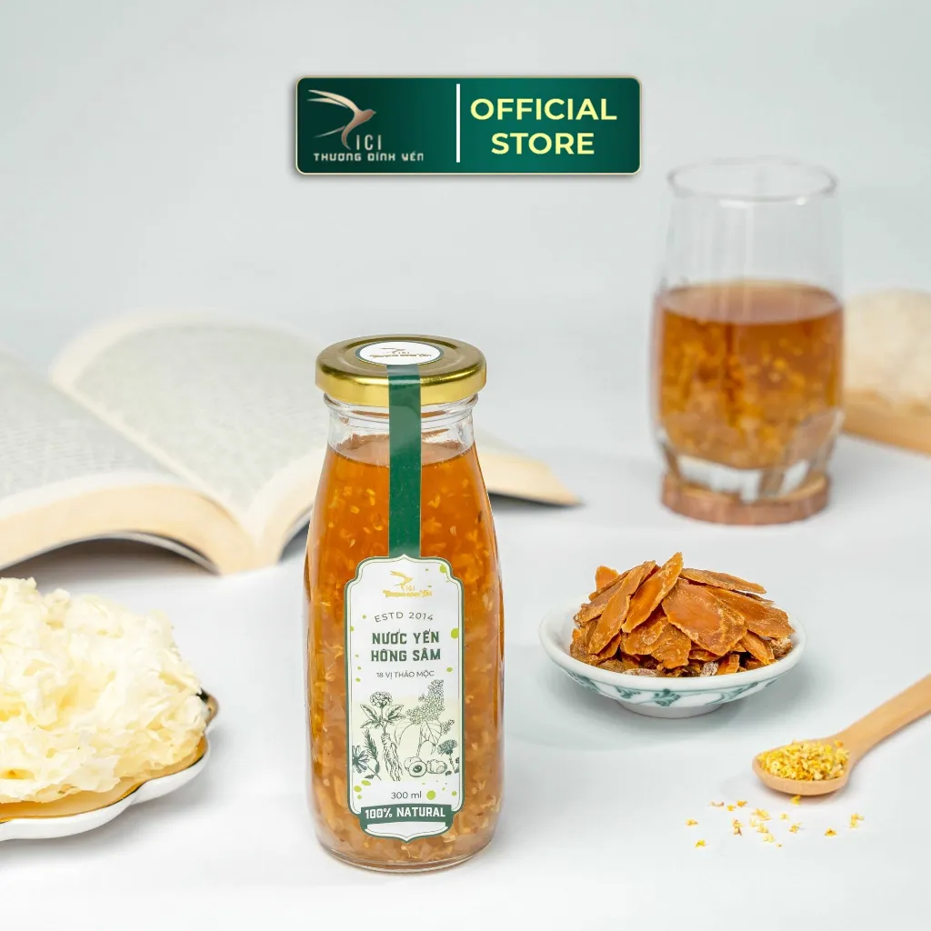 Ảnh 300ml Nước Yến Hồng Sâm Chưng Tươi CiCi Thượng Đỉnh Yến Giải Nhiệt Mát Lạnh Nấu Trong Ngày 1