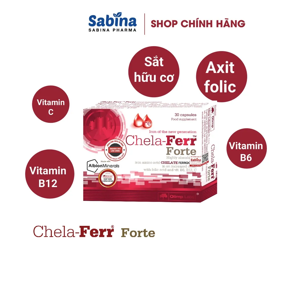 Ảnh 4h Chela-Ferr Forte dạng sắt chelate Albion ® 11.4g (Olimp Labs).Thực phẩm bảo vệ sức khỏe hỗ trợ bổ sung sắt cho mẹ bầu 2