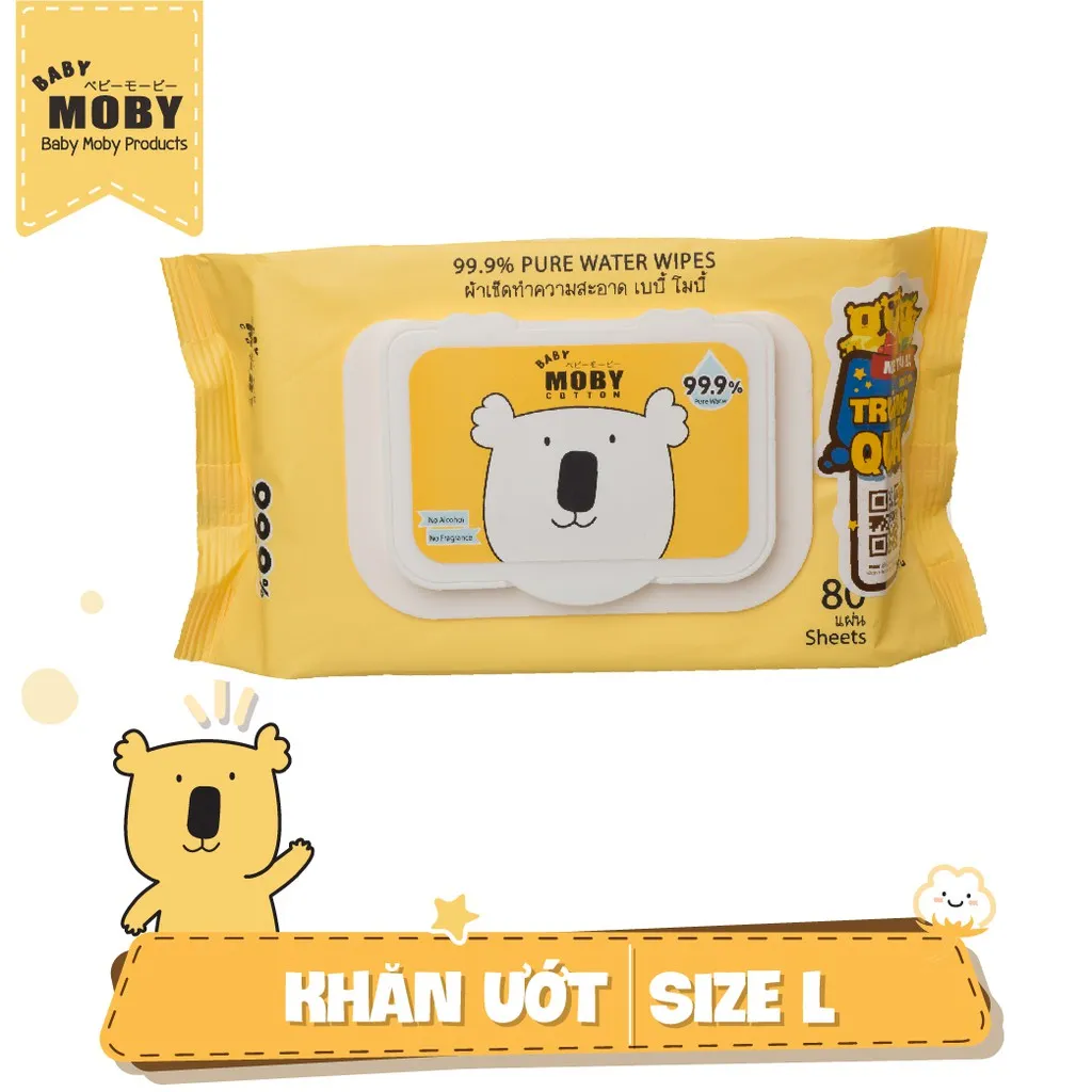Ảnh 5 Gói Khăn Ướt Tinh Khiết 99.9% Baby Moby 80 tờ 4