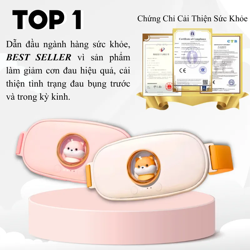 Ảnh Đai đeo massage chườm ấm giảm đau bụng kinh nguyệt HOKU làm ấm bụng tử cung cho phụ nữ quà tặng bạn nữ DSB01 2