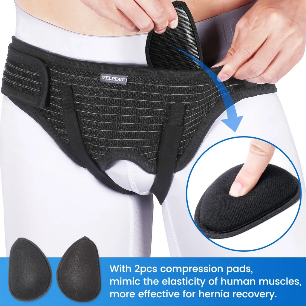 Ảnh Đai đeo phục hồi VELPEAU cải thiện tình trạng thoát vị hỗ trợ thể thao có 2 miếng đệm nén tháo rời được chuyên dụng 4