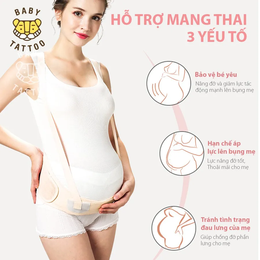 Ảnh Đai Đeo Vai Đa Năng Cho Mẹ Bâu BABY TATTOO Chất Liệu Cotton Hỗ Trợ Cho Phụ Nữ Mang Thai, Có Thể Điều Chỉnh 2