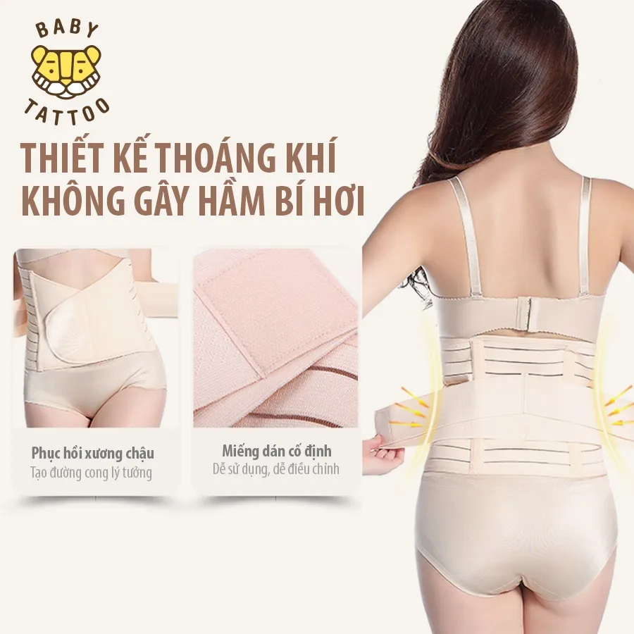 Ảnh Đai Gen Nịt Bụng Baby Tattoo Định Hình Vòng Eo Sau Sinh Cho Mẹ 2