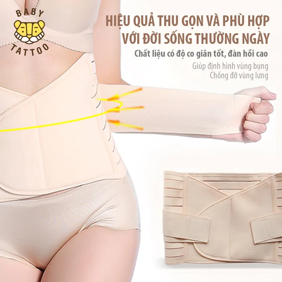 Ảnh Đai Gen Nịt Bụng Baby Tattoo Định Hình Vòng Eo Sau Sinh Cho Mẹ 3