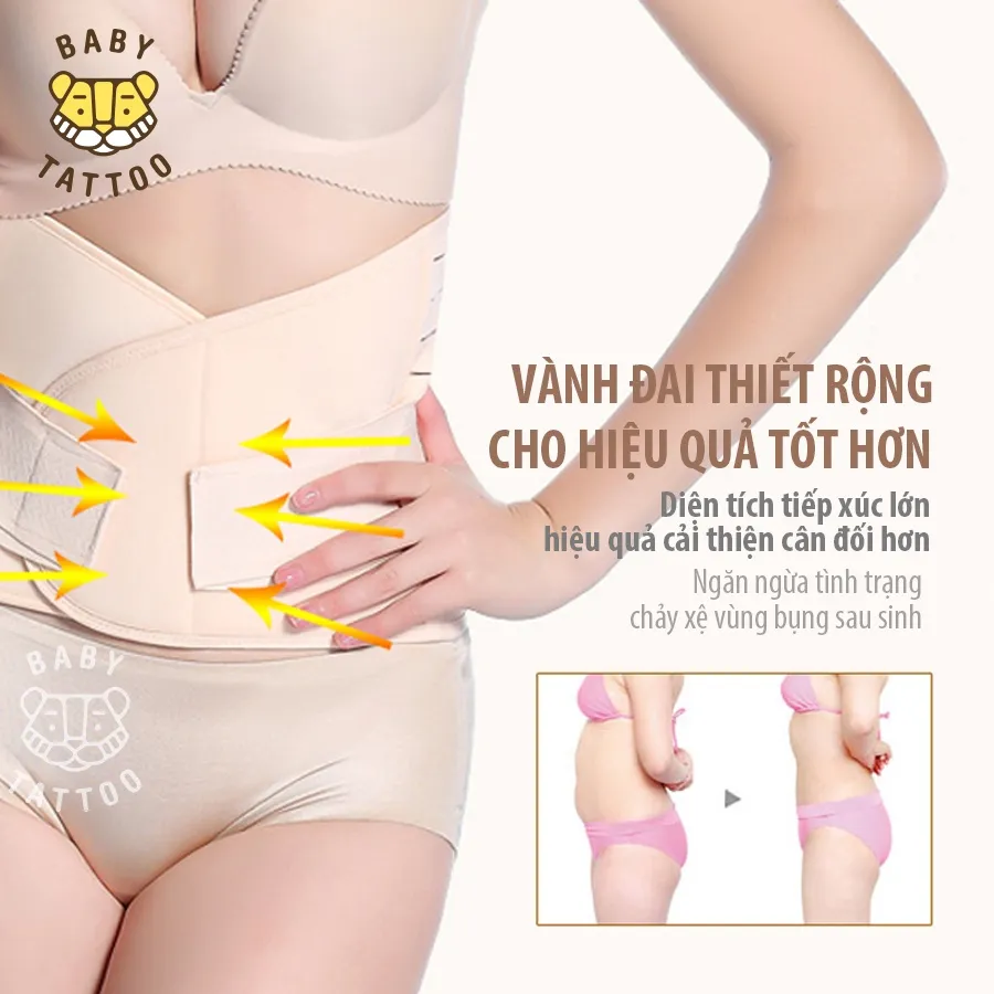 Ảnh Đai Gen Nịt Bụng Baby Tattoo Định Hình Vòng Eo Sau Sinh Cho Mẹ 4