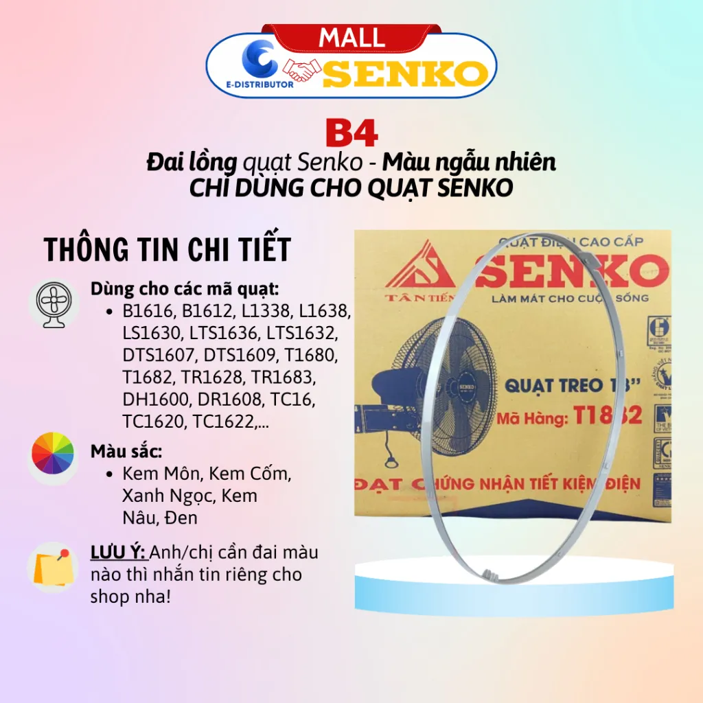 Ảnh Đai lồng quạt Senko B3, B4, B5 - Giao màu ngẫu nhiên - Hàng chính hãng 2