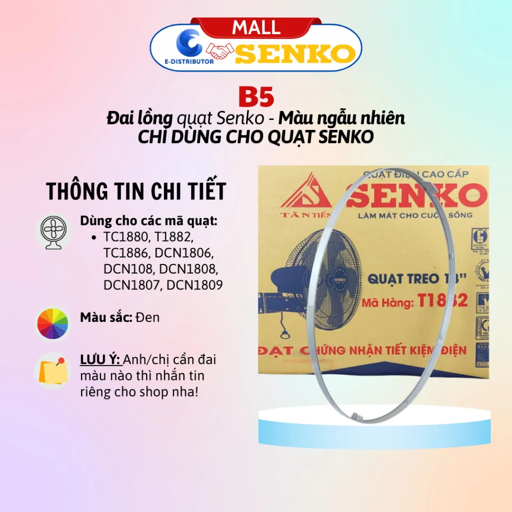 Ảnh Đai lồng quạt Senko B3, B4, B5 - Giao màu ngẫu nhiên - Hàng chính hãng 3