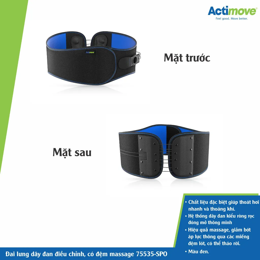 Ảnh Đai lưng dây đan điều chỉnh, có đệm massage 75535-SPO Actimove Back Stabillizer 3