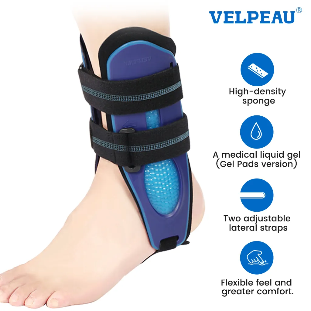 Ảnh Đai nẹp hỗ trợ mắt cá chân VELPEAU cố định đảo ngược được trái và phải cải thiện tổn thương gân chơi thể thao cho nam nữ 1