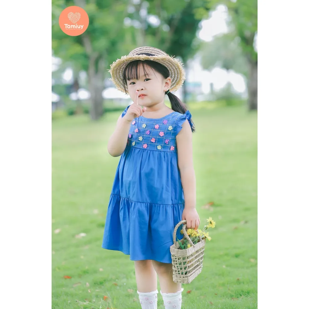 Ảnh Đầm Babydoll Bé Gái Tamiuy Cotton Đính Hoa (Size 1-10 Tuổi) - Nhiều Màu 2