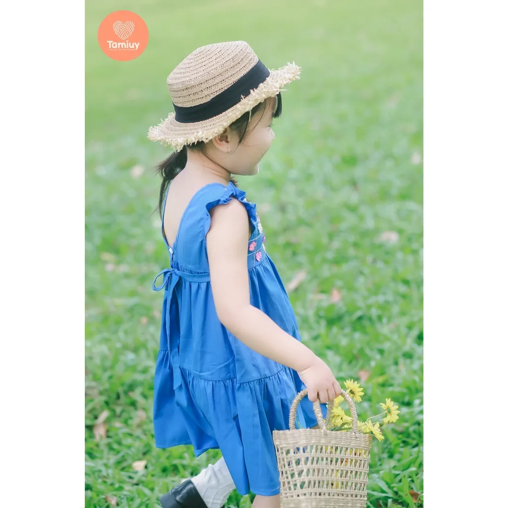 Ảnh Đầm Babydoll Bé Gái Tamiuy Cotton Đính Hoa (Size 1-10 Tuổi) - Nhiều Màu 4