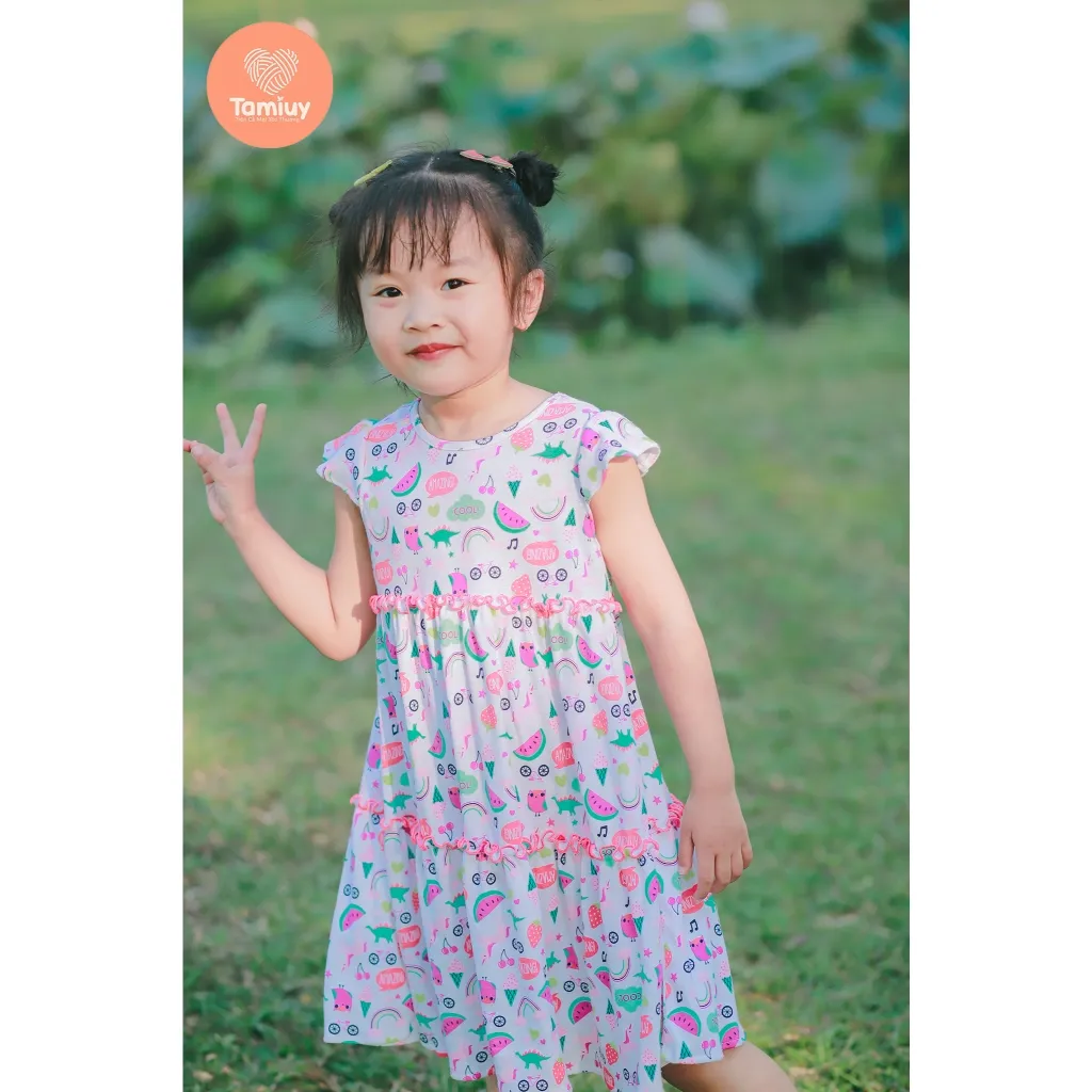 Ảnh Đầm Babydoll Bé Gái Tamiuy Chất Thun Cotton Mềm Mại Dành Cho Bé (1-10T) 2